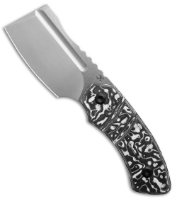 Kansept Knives Korvid S Fixed Blade Knife Black/White CF (2.9" Stonewash)