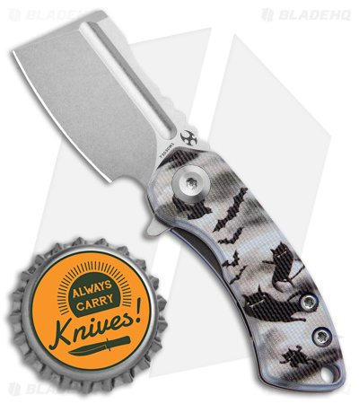 Kansept Knives Mini Korvid Frame Lock Knife Cat/Bat G-10 (1.5" SW 154)