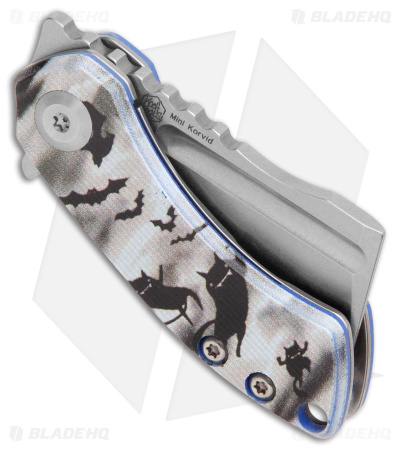 Kansept Knives Mini Korvid Frame Lock Knife Cat/Bat G-10 (1.5" SW 154)