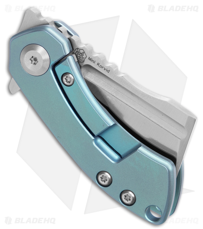Kansept Knives Mini Korvid Knife Green Titanium - Blade HQ