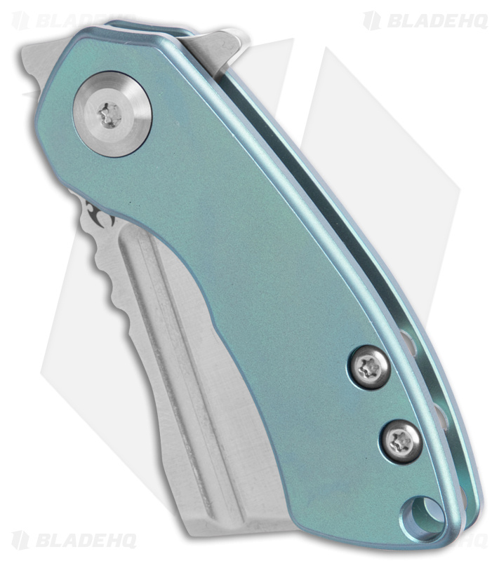 Kansept Knives Mini Korvid Knife Green Titanium - Blade HQ