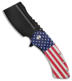 Kansept Knives XL Korvid Liner Lock Knife American Flag G-10 (3.5" Black)