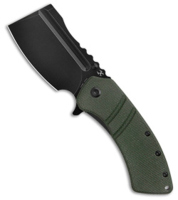 Kansept Knives XL Korvid Liner Lock Knife Green Micarta (3.5" Black)