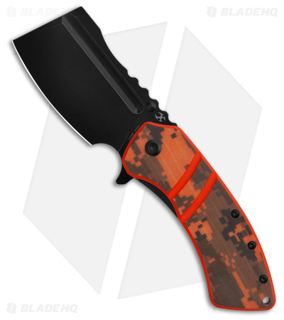 Kansept Knives XL Korvid Liner Lock Knife Orange Camo G-10 (3.5" Black)