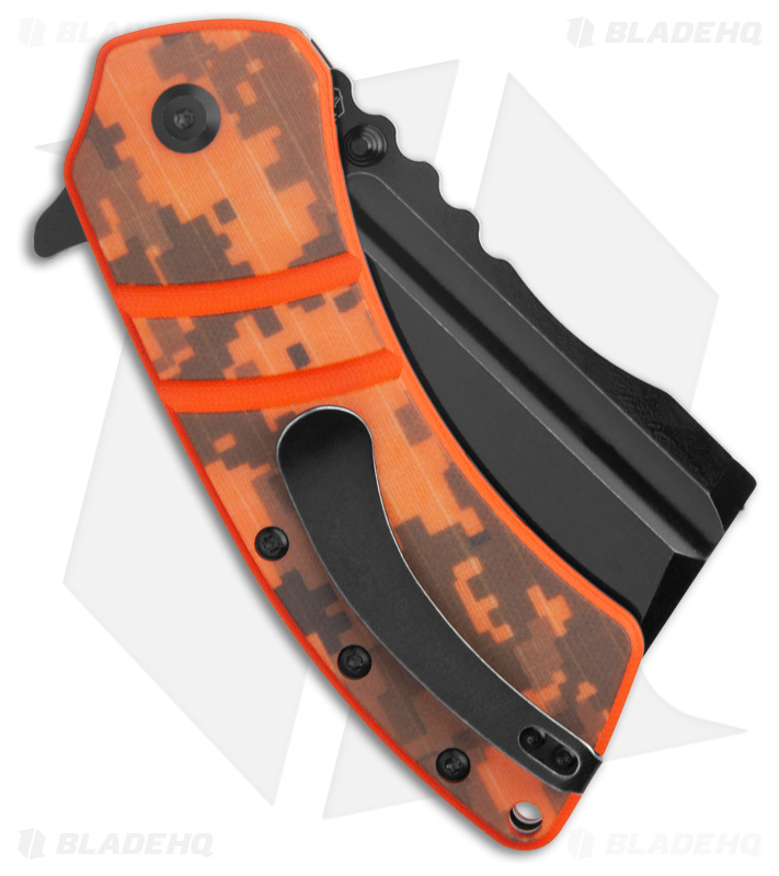 Kansept Knives XL Korvid Liner Lock Knife Orange Camo G-10 (3.5" Black)