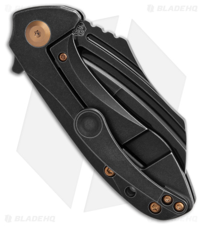 Kansept Knives KTC3 Hawkbill Frame Lock Knife Black Ti (3" Black) 
