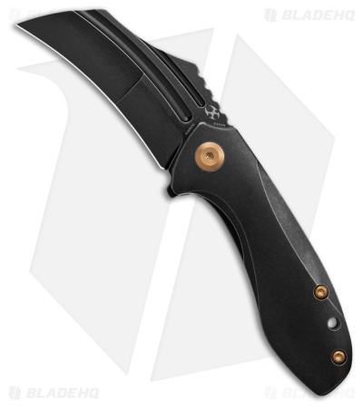 Kansept Knives KTC3 Hawkbill Frame Lock Knife Black Ti (3" Black) 