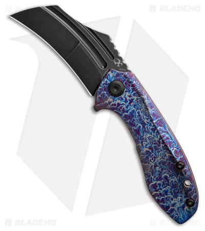 Kansept Knives KTC3 Hawkbill Knife Lightning Titanium (3" Black SW) 