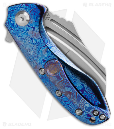 Kansept Knives KTC3 Hawkbill Liner Lock Knife Timascus