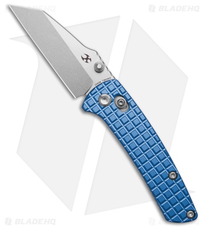 Kansept Knives Little Main Street Crossbar Lock Knife Blue Frag  Al (2.25" SW)