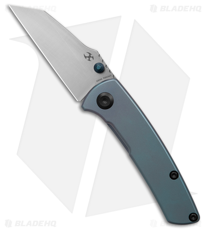 Kansept Knives Little Main Street Frame Lock Knife Blue Titanium (2.2" Satin)