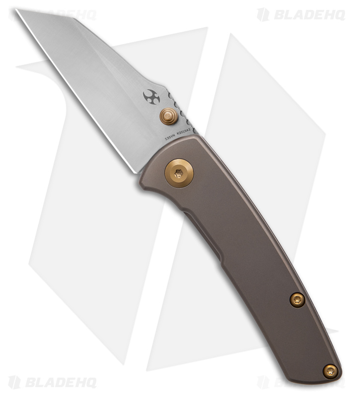 Kansept Knives Little Main Street Frame Lock Knife Bronze Titanium (2.2" Satin)
