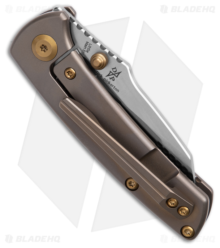 Kansept Knives Little Main Street Frame Lock Knife Bronze Titanium (2.2" Satin)