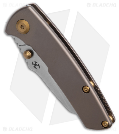 Kansept Knives Little Main Street Frame Lock Knife Bronze Titanium (2.2" Satin)