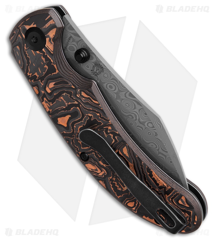 Kansept Knives Nesstreet Copper CF Sheepsfoot Damascus
