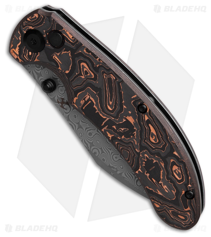 Kansept Knives Nesstreet Copper CF Sheepsfoot Damascus
