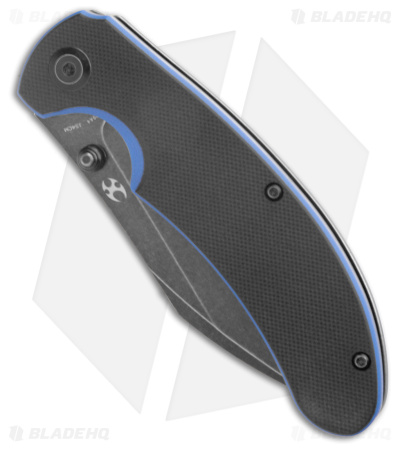 Kansept Knives Nesstreet Liner Lock Knife Blue/Black G-10 (3.5" Black Stonewash)