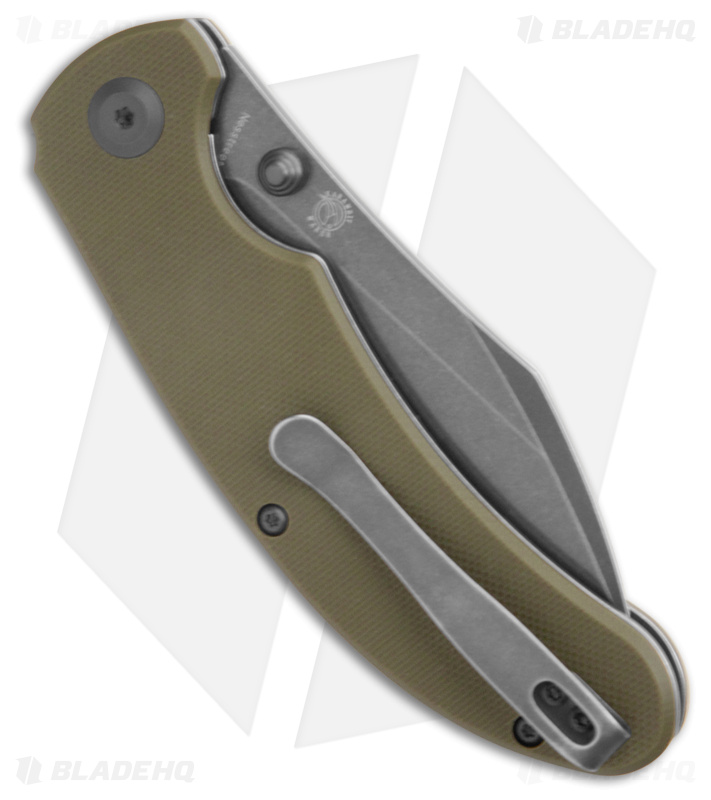 Kansept Knives Nesstreet Liner Lock Knife Olive Green G-10 (3.5" Gray TiCN)