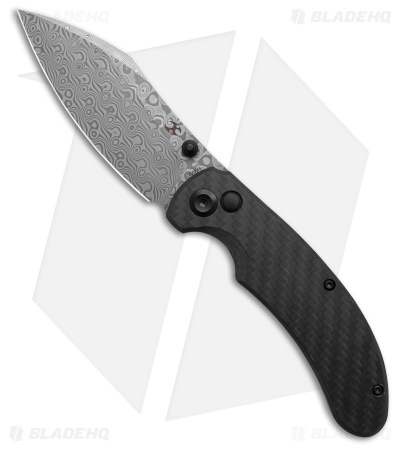 Kansept Knives Nesstreet Twill CF Sheepsfoot Damascus