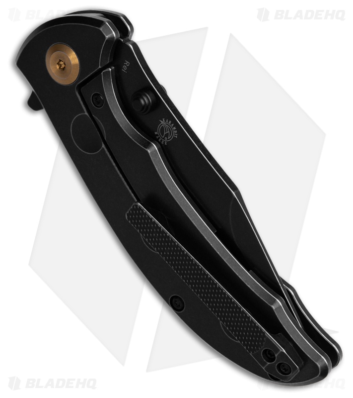 REI 　11600 Kansept Knives Rei Black Titanium Clip Point Black Stonewash