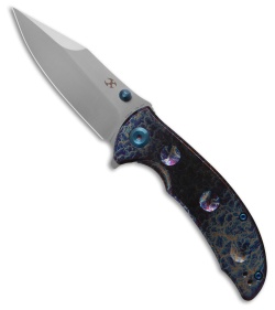 REI 　11600 Kansept Knives Rei Black Titanium Clip Point Black Stonewash