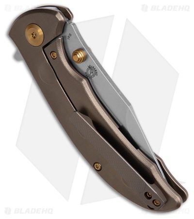Kansept Knives Rei Frame Lock Knife Orange Peel Bronze Titanium (3.25" SW)