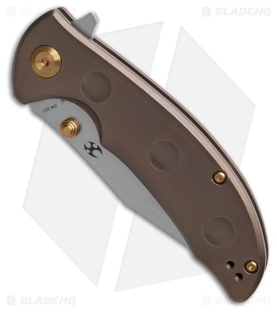Kansept Knives Rei Frame Lock Knife Orange Peel Bronze Titanium (3.25" SW)