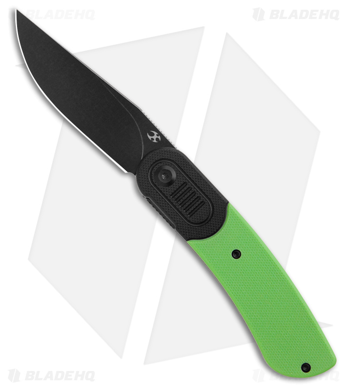 Kansept Knives Lundquist Reverie Pocket Knife Black/Green G-10 (3" Black SW)