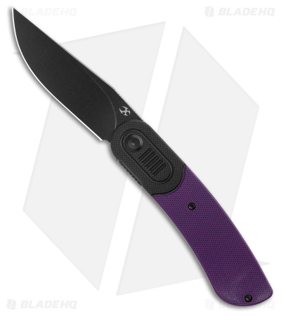 Kansept Knives Lundquist Reverie Pocket Knife Black/Purple G-10 (3" Black SW)