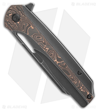 Kansept Knives Shard Frame Lock Knife Black SW Ti + Copper CF (3.5" Black SW)