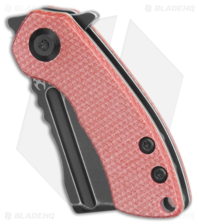 Kansept Knives Mini Korvid Liner Lock Knife Red Canvas Micarta (1.5" Black SW)