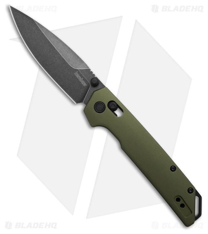 Kershaw Iridium DuraLock Knife OD Green Aluminum (3.5" Blackwash D2)