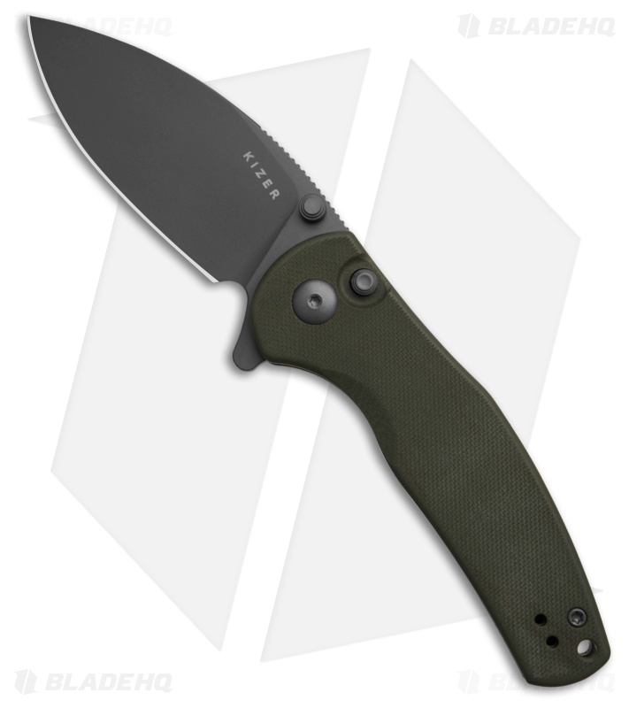 Kizer Azo Mini Grouper Knife Olive Green G-10 Gray SW