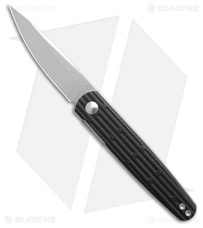 バンブーイン　C Kizer Bamboo Black Micarta Drop Point Satin Nitro-V