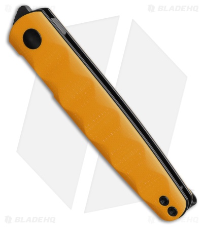 Kizer Bamboo Liner Lock Knife Yellow G-10 (3" Black Nitro-V) V3722A3
