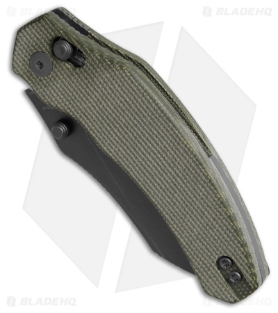 Kizer Bulldog Clutch Lock Knife Green Micarta (3" Black Nitro-V) V3672A3