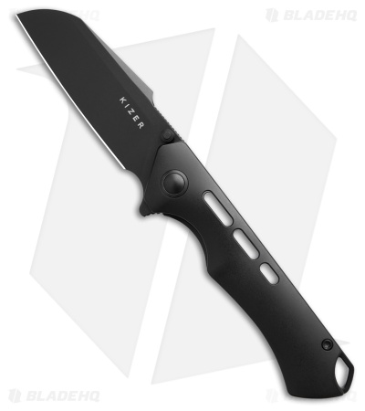 Kizer Crest Frame Lock Knife Black Titanium (3.4" Black S35VN) Ki3714A2