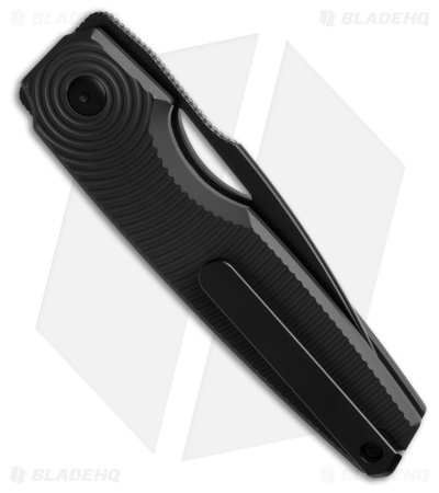 Kizer Dogfish Button Lock Knife Black Aluminum (3.1" Black) 