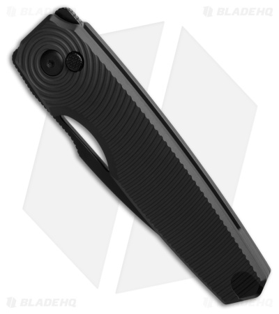 Kizer Dogfish Button Lock Knife Black Aluminum (3.1" Black) 