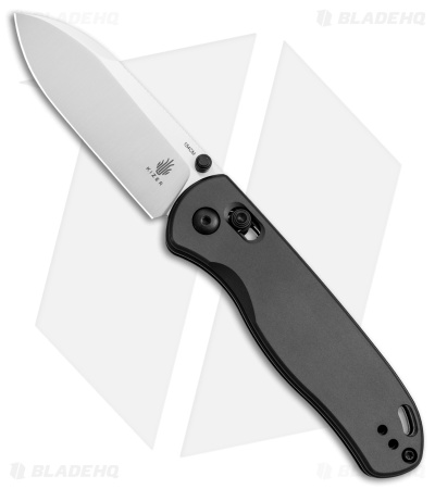 Kizer Azo Drop Bear Clutch Lock Knife Gunmetal Aluminum (3.15" Satin) V3619C1