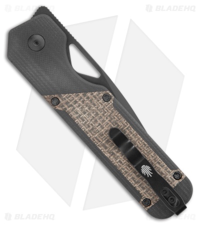 Kizer Militaw Liner Lock Knife Black G-10 Burlap Micarta (3.4" Black) V3634A1