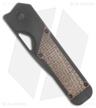 Kizer Militaw Liner Lock Knife Black G-10 Burlap Micarta (3.4" Black) V3634A1
