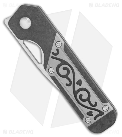 Kizer Mini Militaw Frame Lock Knife CF/Milled Vine Window Grille Ti (2.8" Satin)