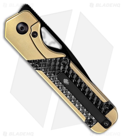 Kizer Mini Militaw Frame Lock Knife Gold Ti + Zirconium Inlay (2.8" Black)
