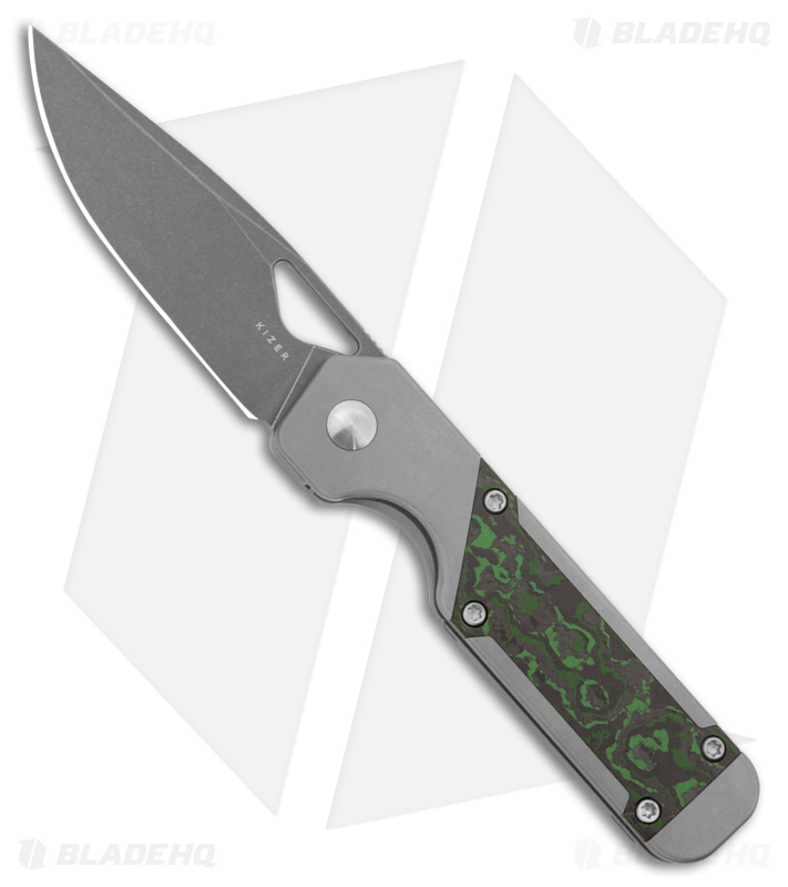 Kizer Mini Militaw Frame Lock Knife Titanium + Jungle Wear FC (2.8" Gray)
