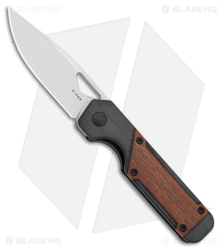 Kizer Mini Militaw Pocket Knife Black G-10 Mkuruti Inlay