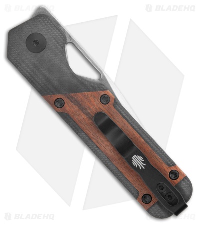 Kizer Mini Militaw Liner Lock Knife Black G-10 MKURUTI Inlay (2.8" Satin)