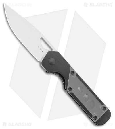 Kizer Mini Militaw Liner Lock Knife Black G-10 Acrylic Inlay (2.8" Satin)