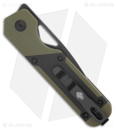 Kizer Mini Militaw Liner Lock Knife Green G-10 Black Micarta (2.8" Black)