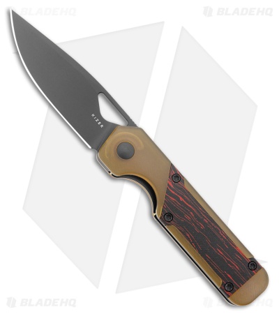 Kizer Mini Militaw Liner Lock Knife PEI Damascus G-10 Inlay (2.8" Black)V3634SA1